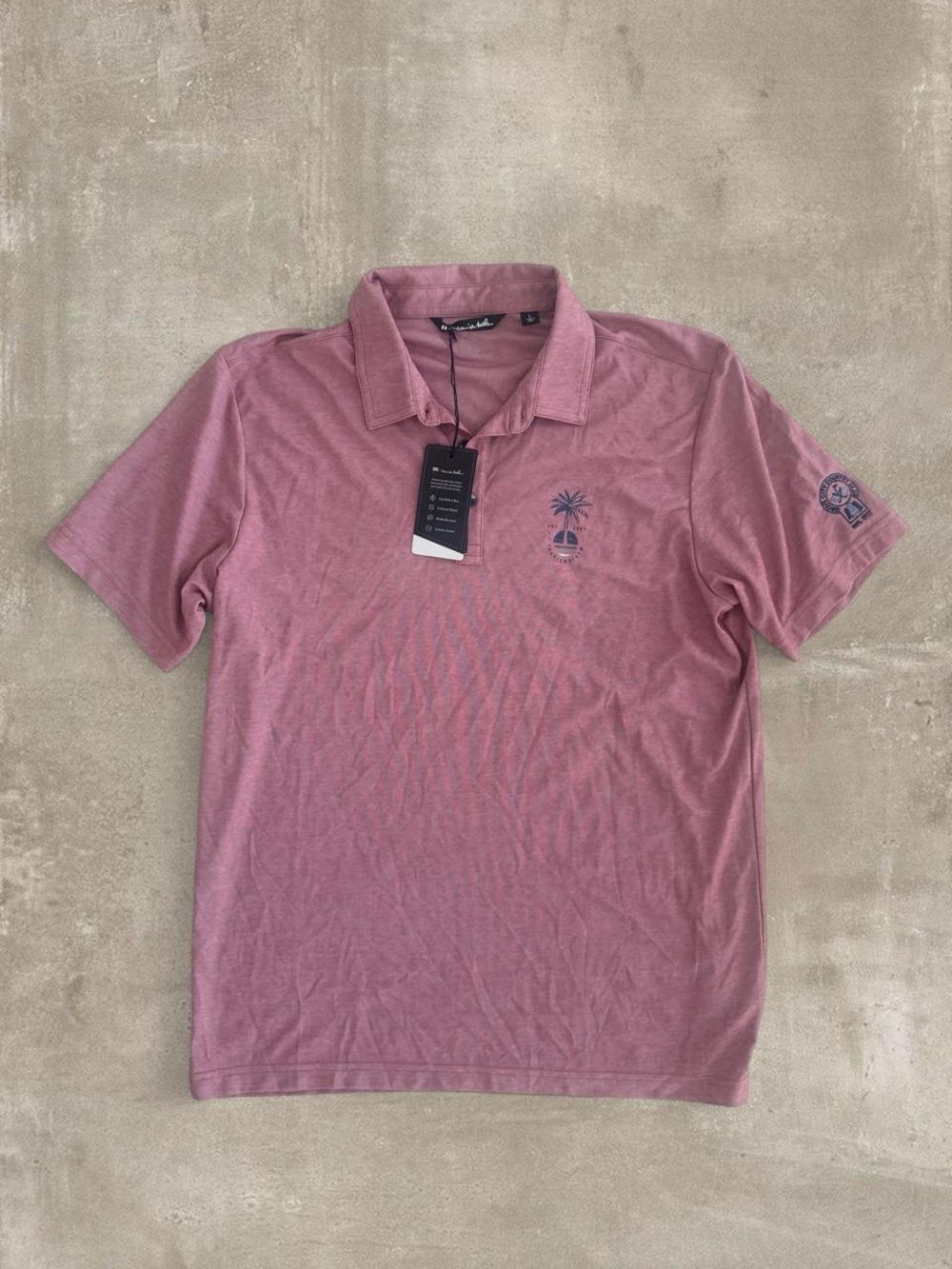TravisMathew Men's Polo in Dusty Rose Pink